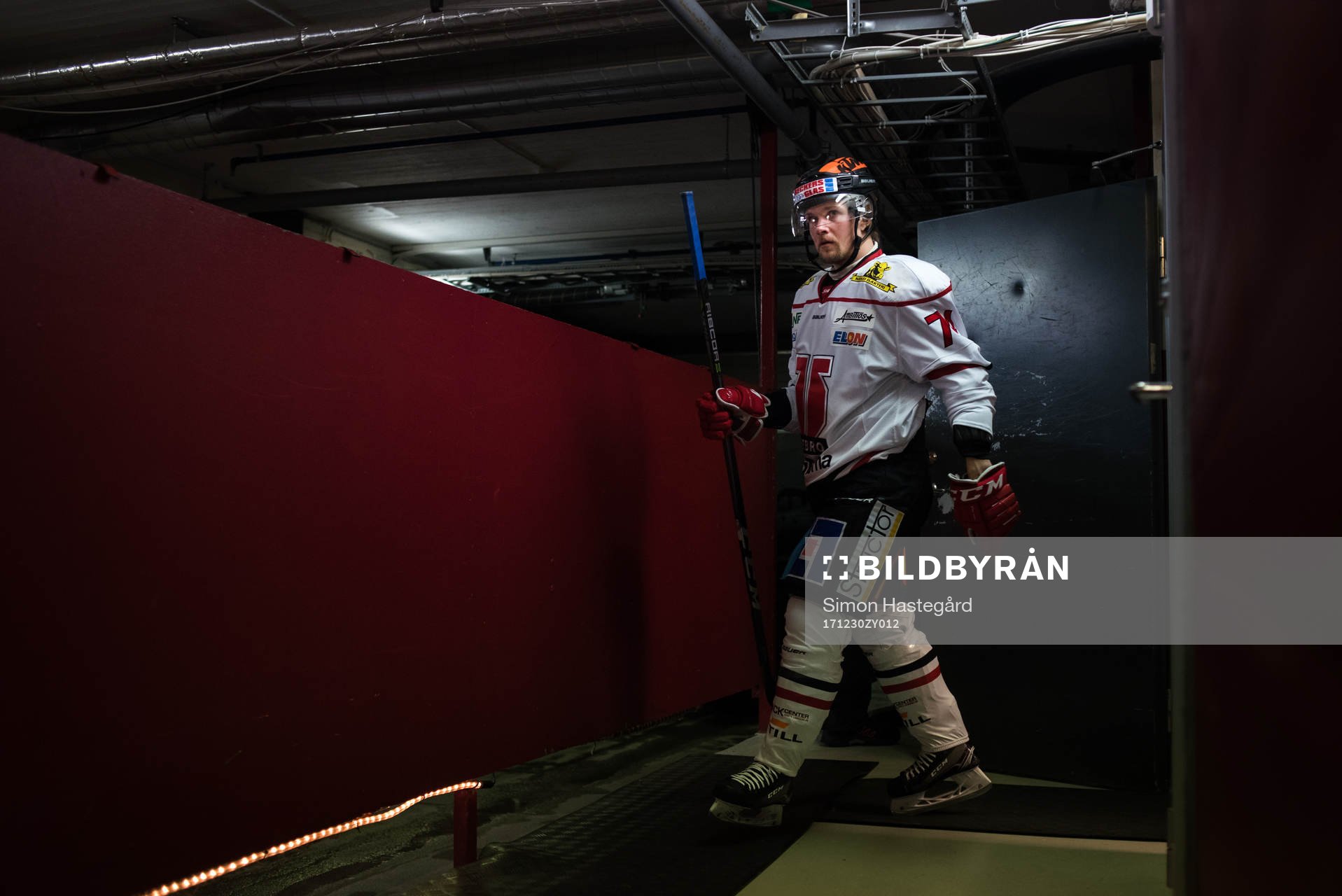 Örebros Viktor Amnér före ishockeymatchen i SHL mellan