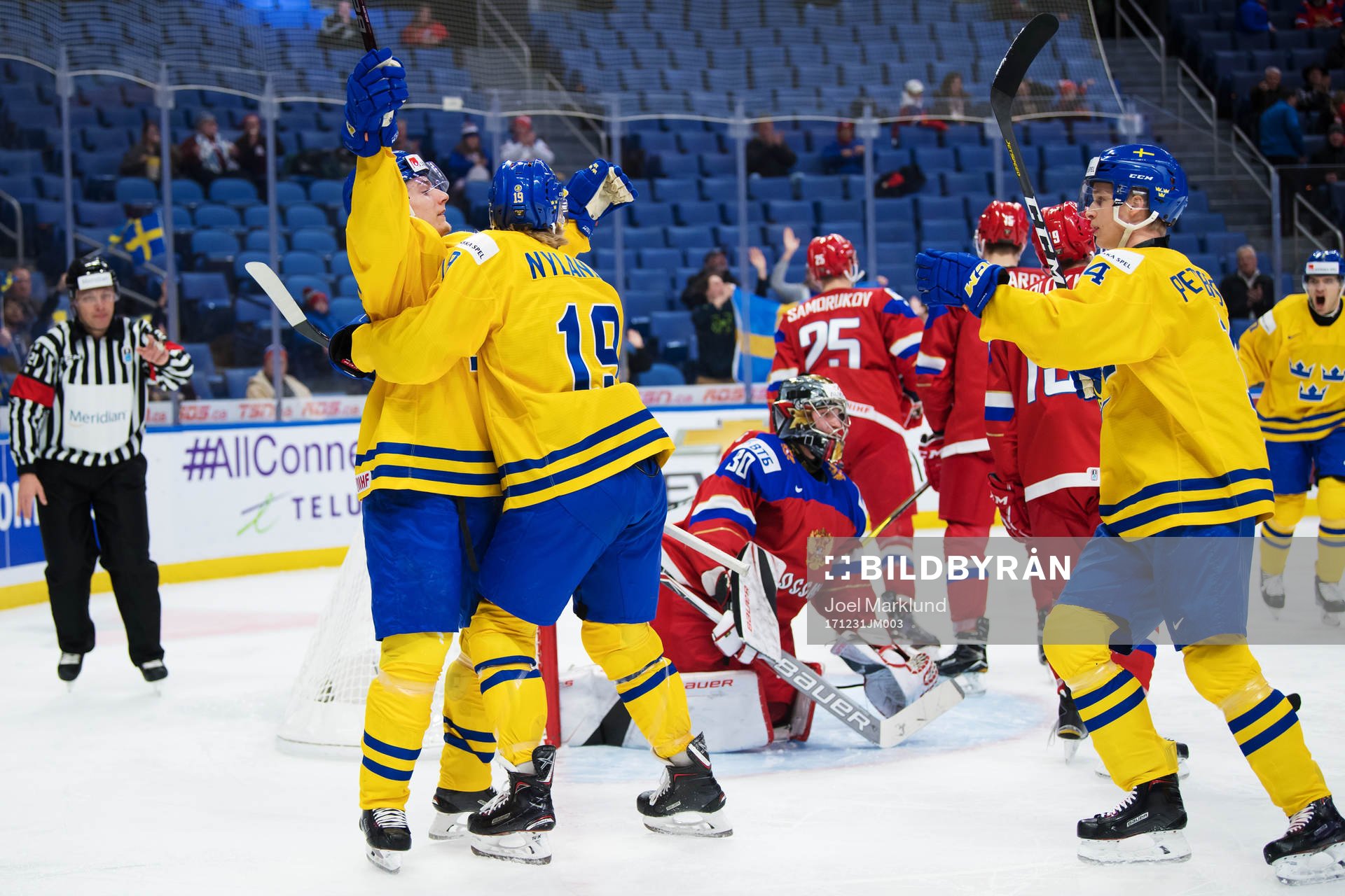 Sveriges Lias Andersson, Alexander Nylander och Elias