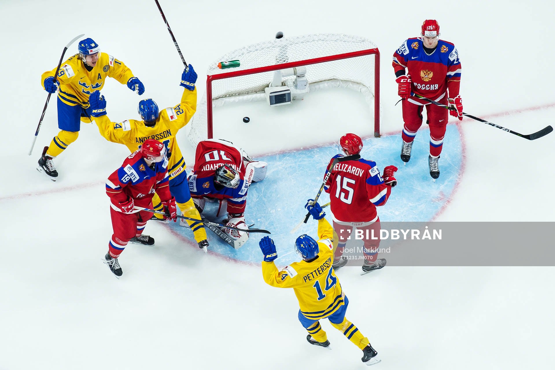 Sveriges Lias Andersson, Alexander Nylander och Elias
