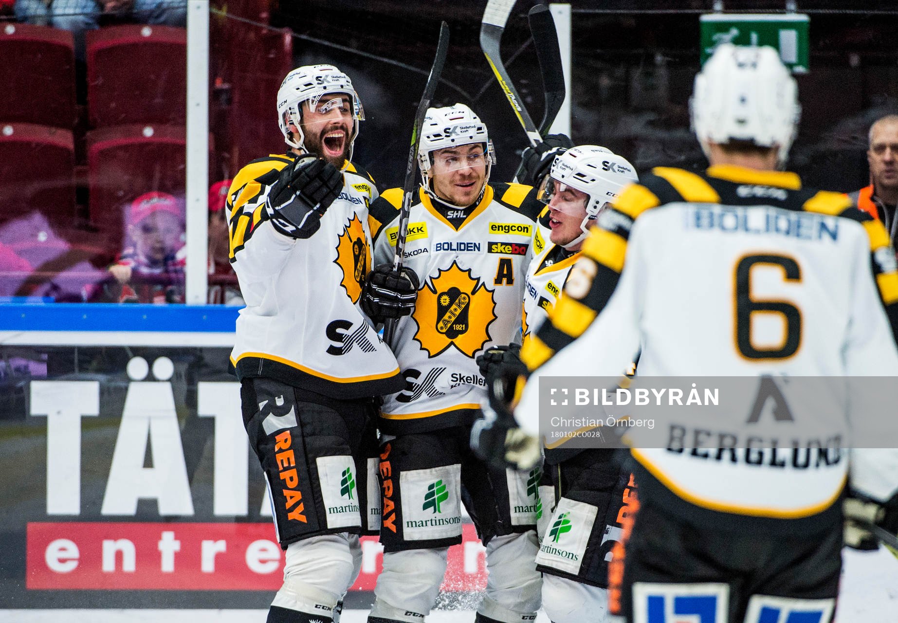 Skellefteås Johan Alm, Pär Lindholm, Andreas Wingerli och