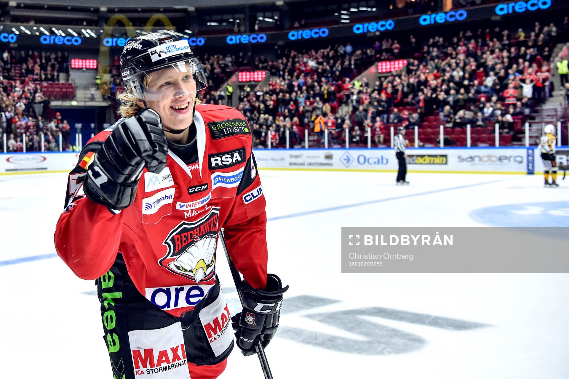 Malmö Redhawks Marcus Sylvegård jublar