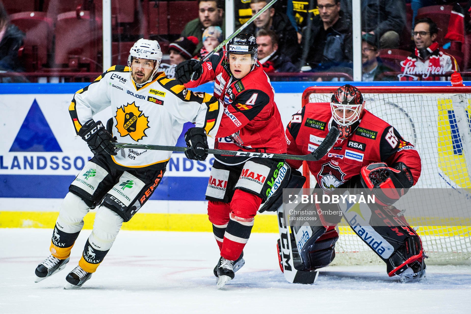 Skellefteås Jimmie Ericsson mot Malmö Redhawks Tuukka