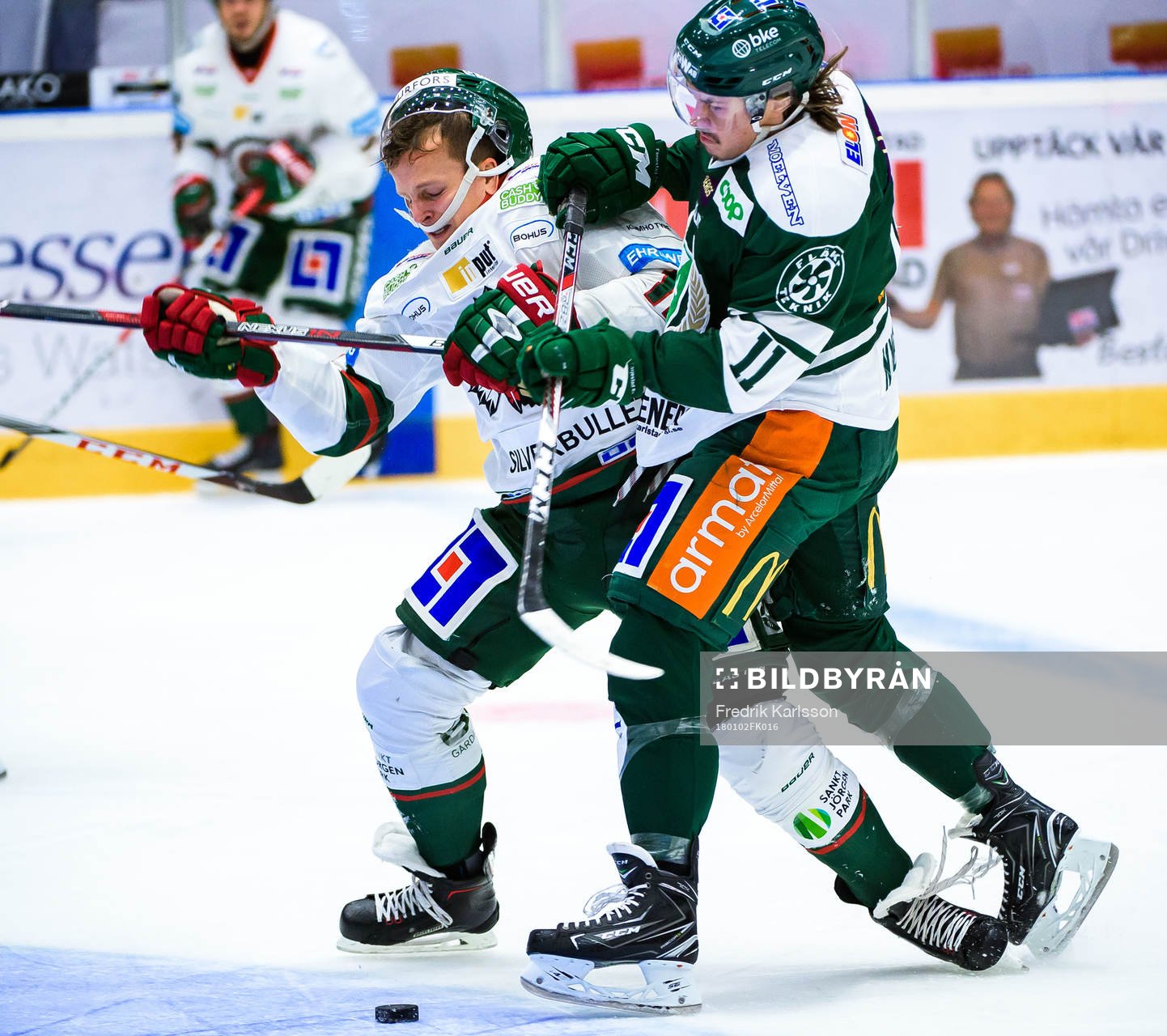 Frölundas Max Friberg och Färjestads Joakim Nygård