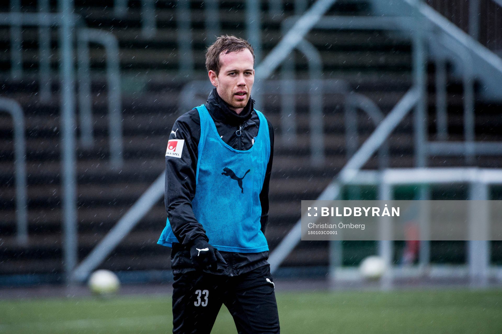 Anders Randrup under Helsingborgs första utomhusträning för säsongen den 3 januari 2018 i Helsingborg.