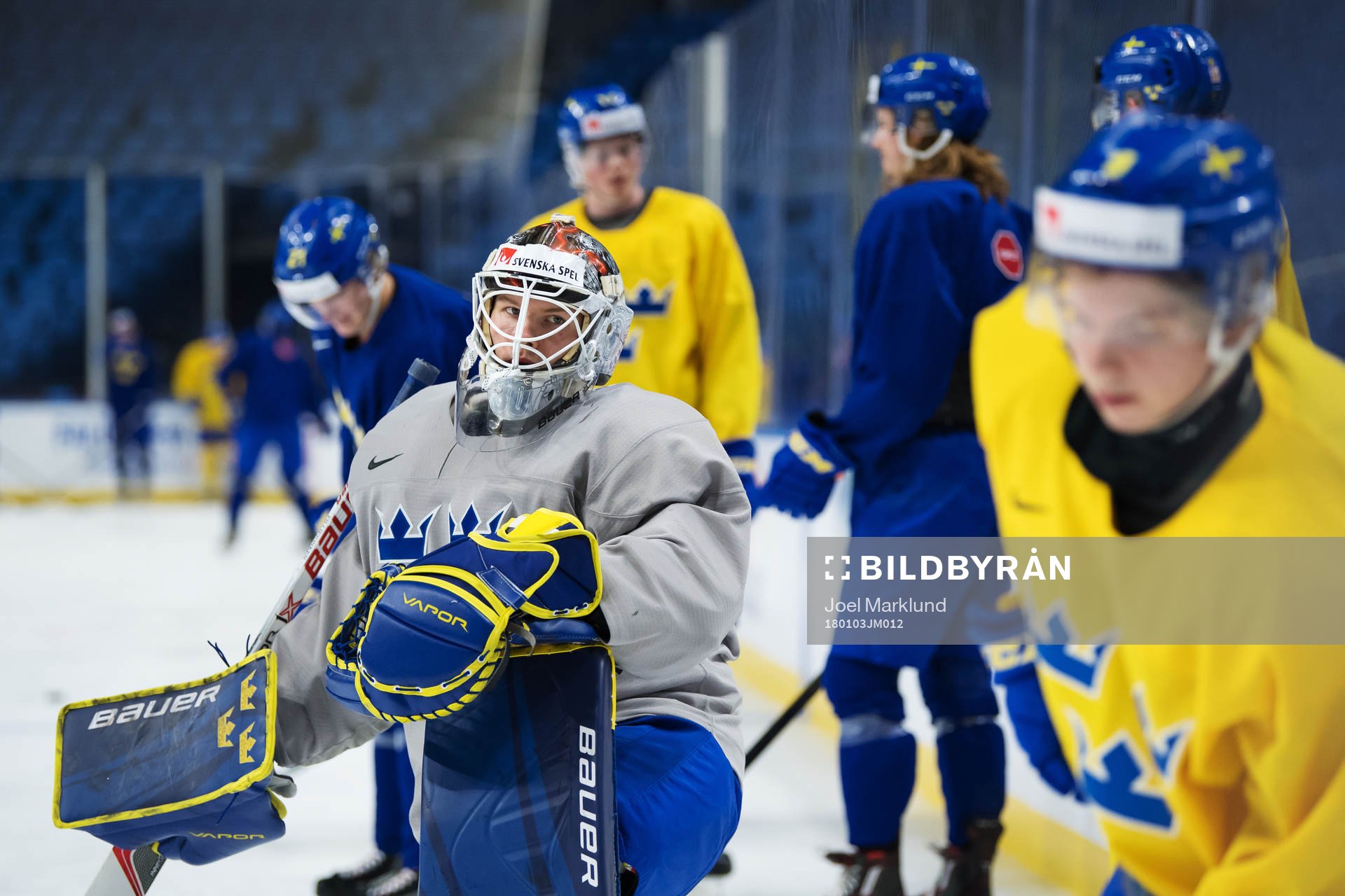 Filip Gustavsson på Sveriges träning