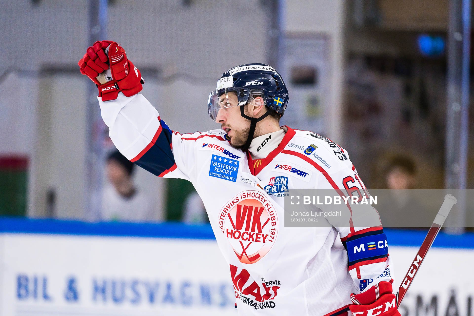 Västerviks Emil Wahlberg jublar