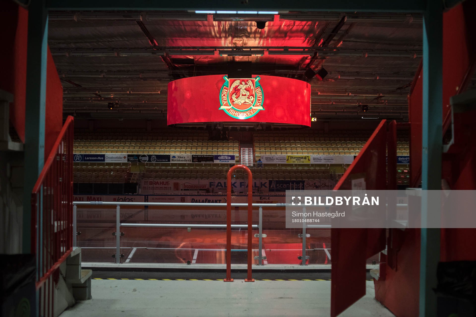 Mediakuben före ishockeymatchen i SHL mellan Mora och