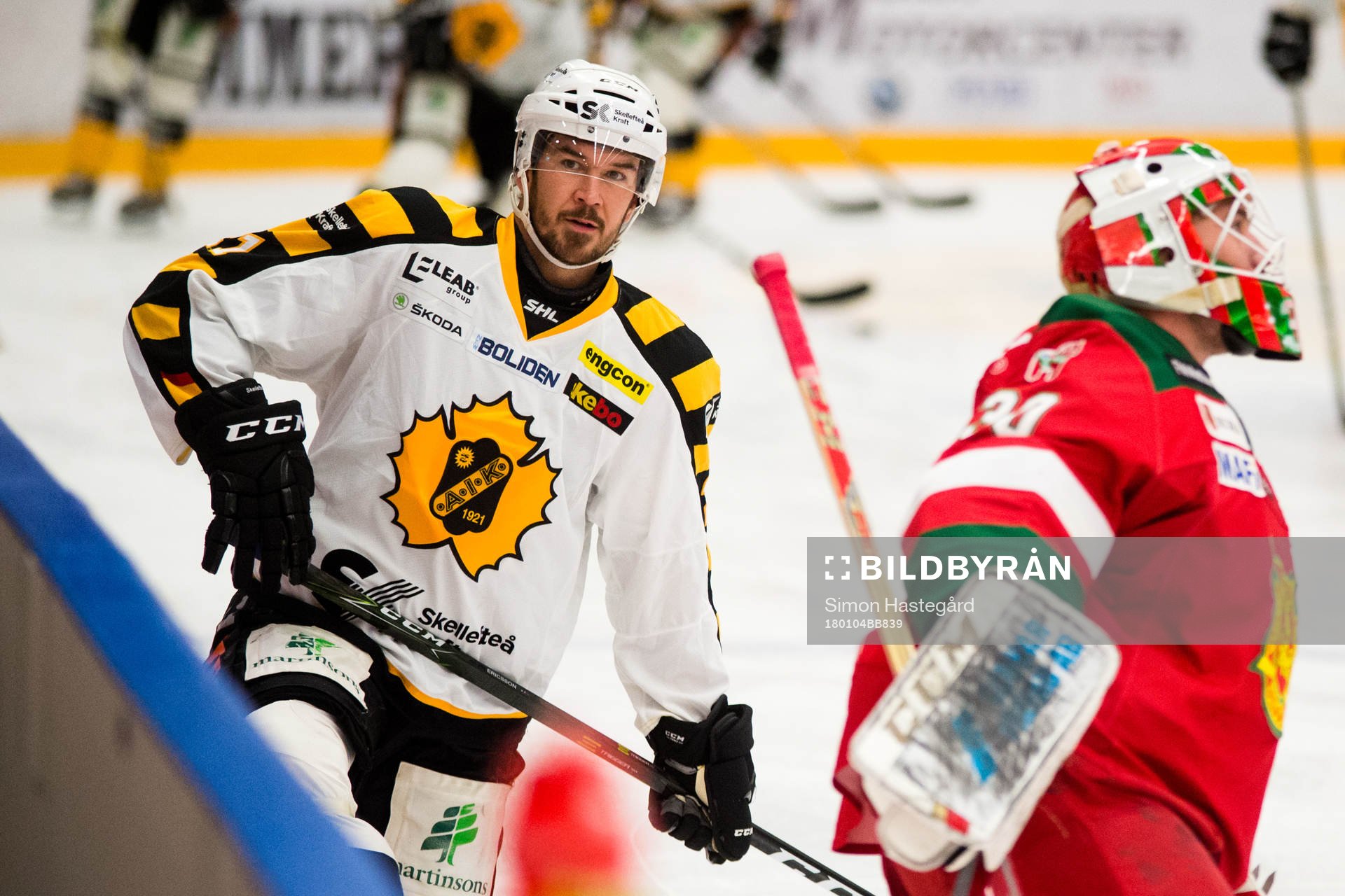 Skellefteås Jimmie Ericsson före ishockeymatchen i SHL