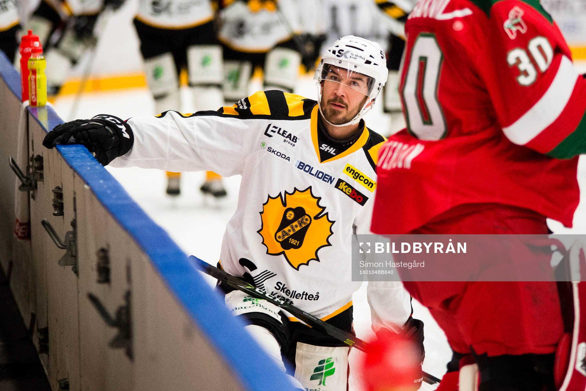 Skellefteås Jimmie Ericsson före ishockeymatchen i SHL