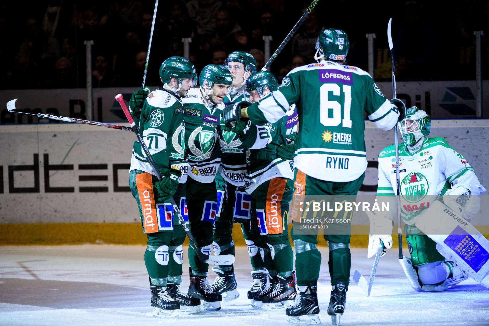 Färjestads Jesse Virtanen, Martin Johansson, Joakim