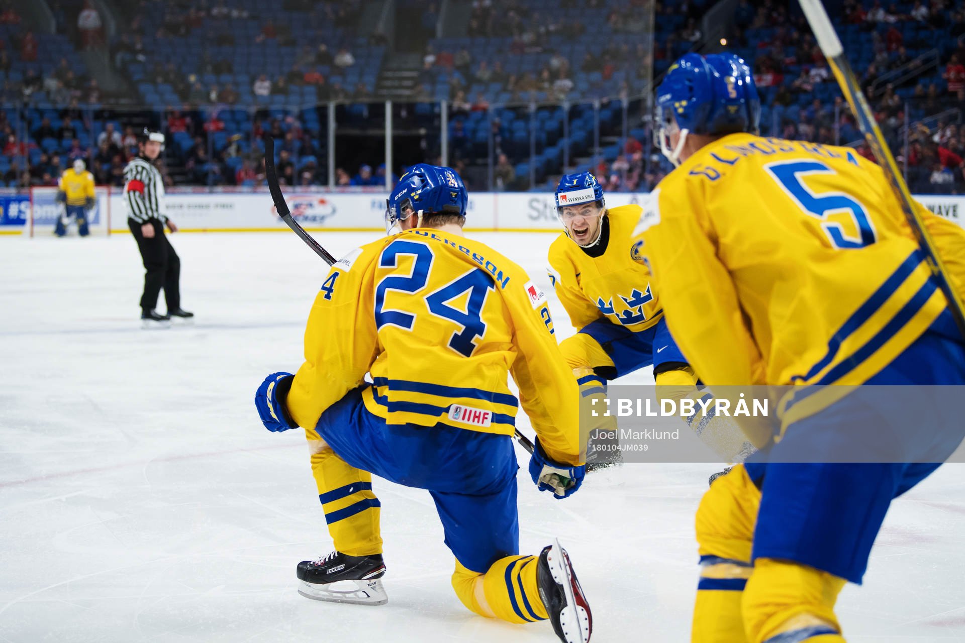 Sveriges Lias Andersson, Timothy Liljegren och Gustav