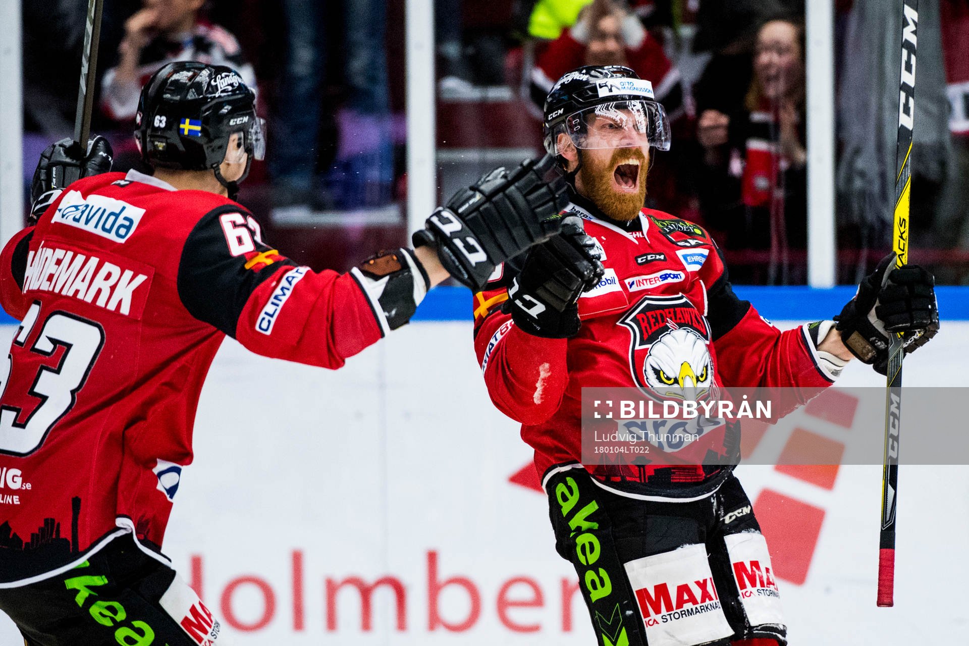 Malmö Redhawks Jens Olsson jublar