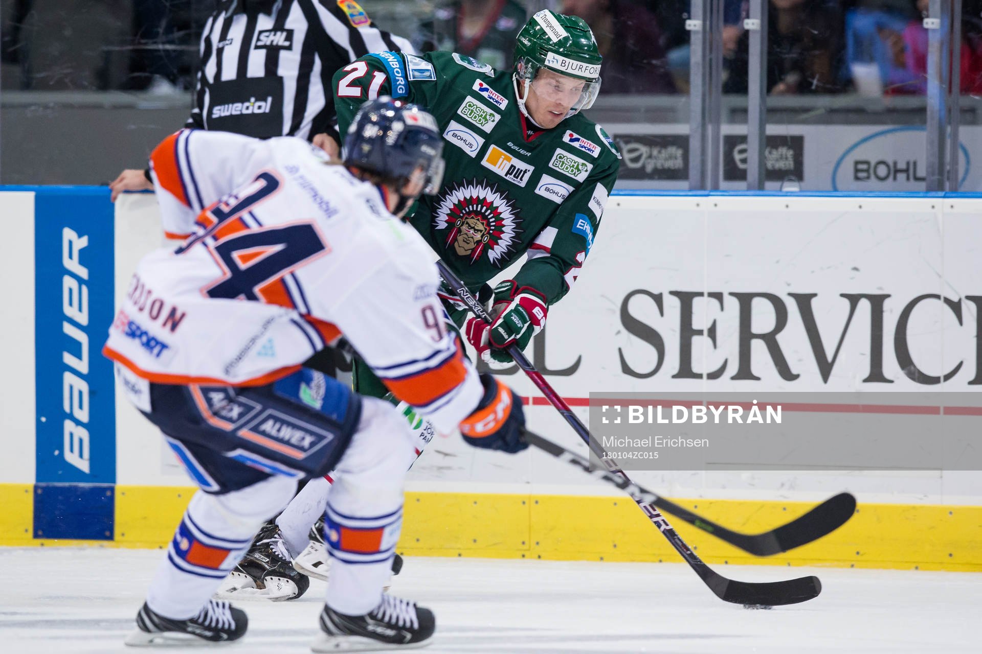 Frölundas Christoffer Ehn  mot Växjös Joel Persson