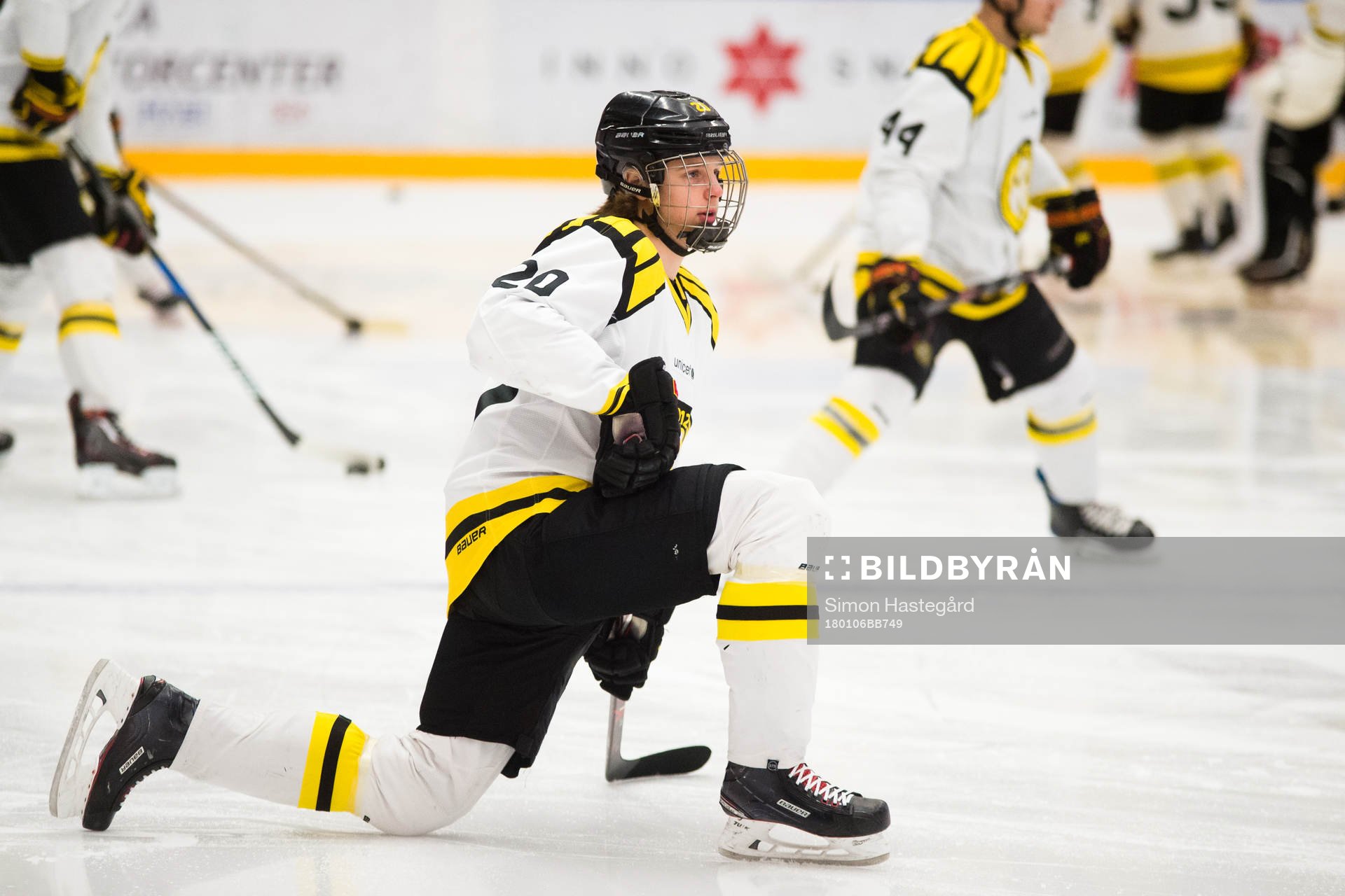 Brynäs Marcus Westfält före ishockeymatchen i SHL mellan