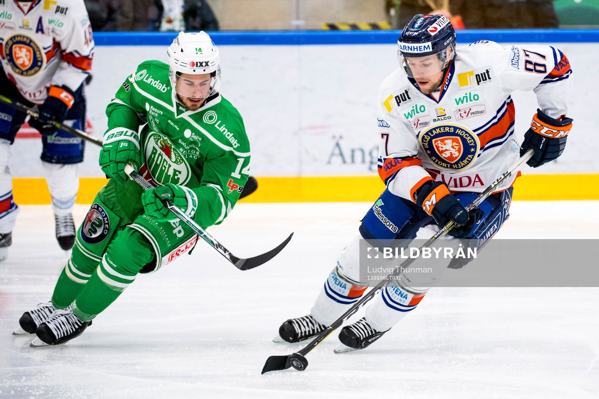 Rögles Stephen Perfetto  och Växjös Robert Rosén