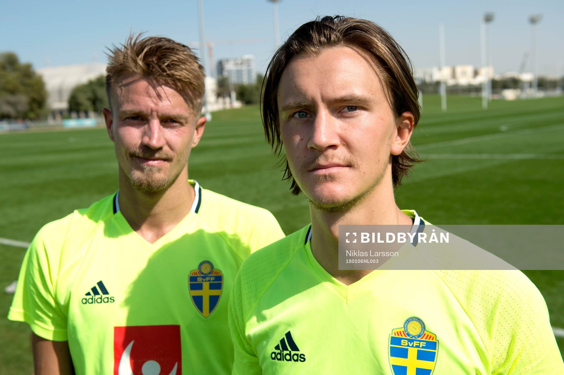 Sveriges och AIKs Rasmus Lindkvist och Kristoffer Olsson