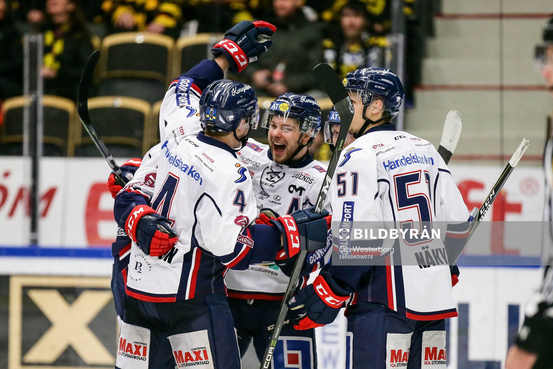 Linköpings Olle Lycksell, Andrew Gordon och Mathis Olimb