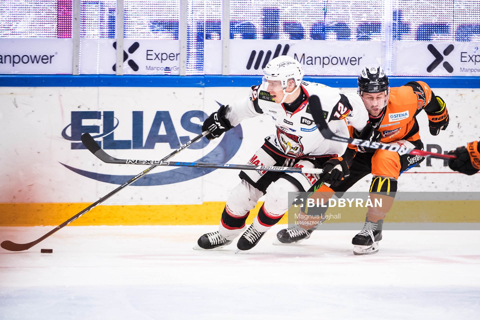Malmö Redhawks Matias Lassen och Karlskronas Per Ledin