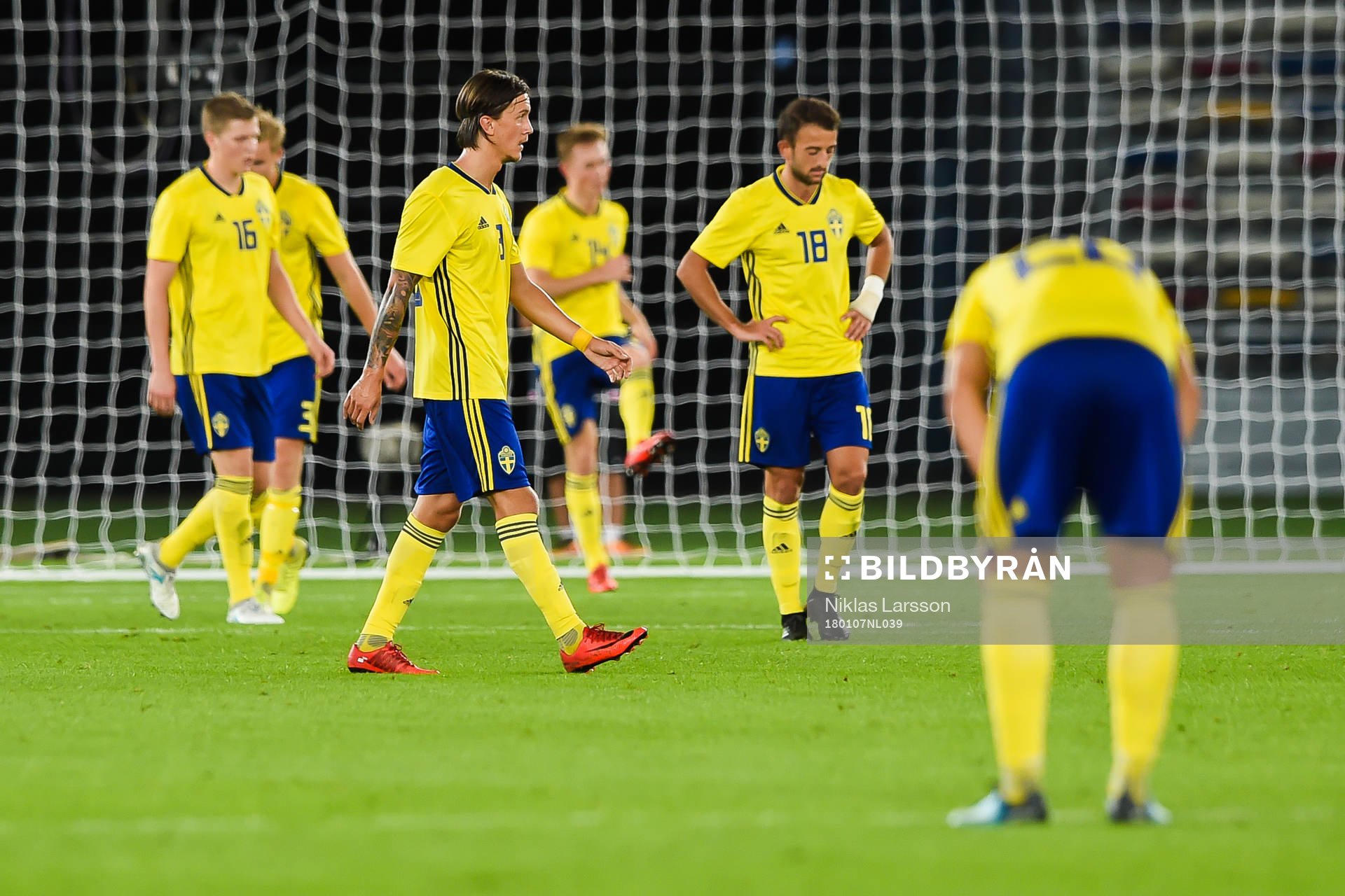Sveriges Joakim Nilsson, Franz Brorsson, Joel Andersson och