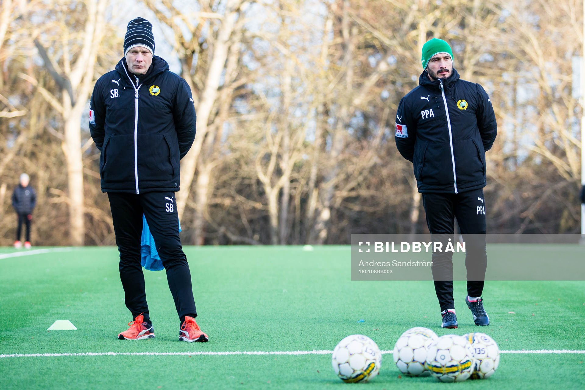 Hammarbys assisterande tränare Stefan Billborn (v) och