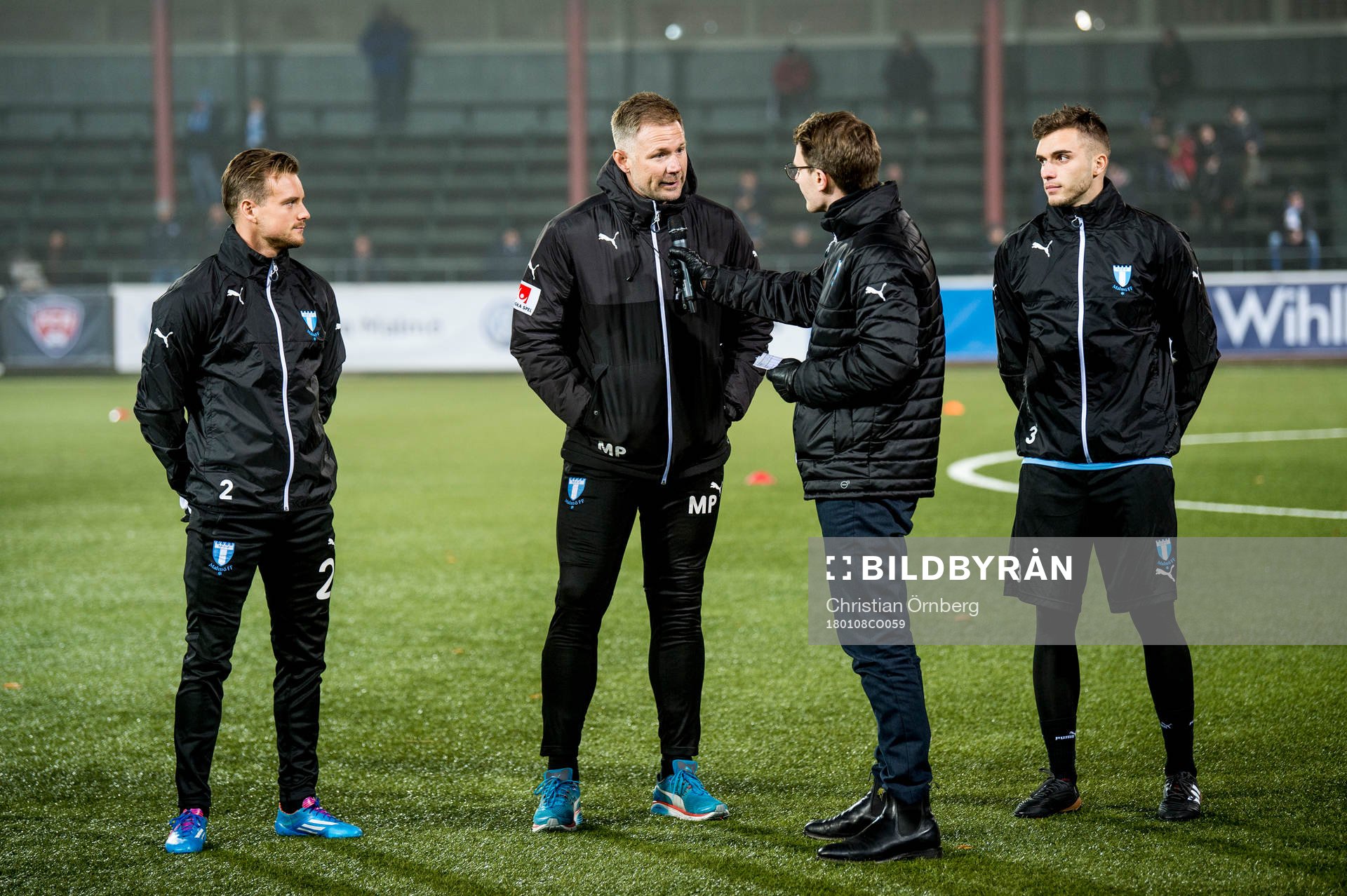 Eric Larsson, tränare Magnus Pehrsson och Egzon Binaku