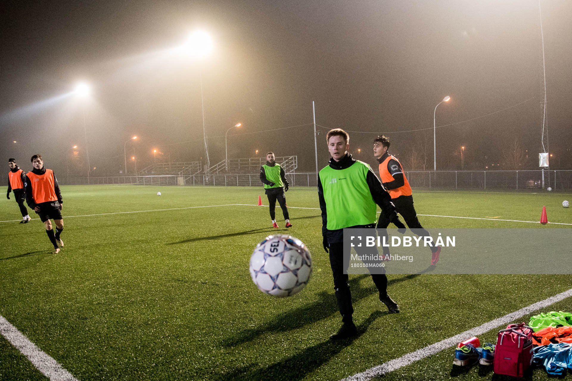 Landskronas Dennis Olofsson under en fotbollsträning med Landskrona  den  8 januari 2018  i Landskrona.