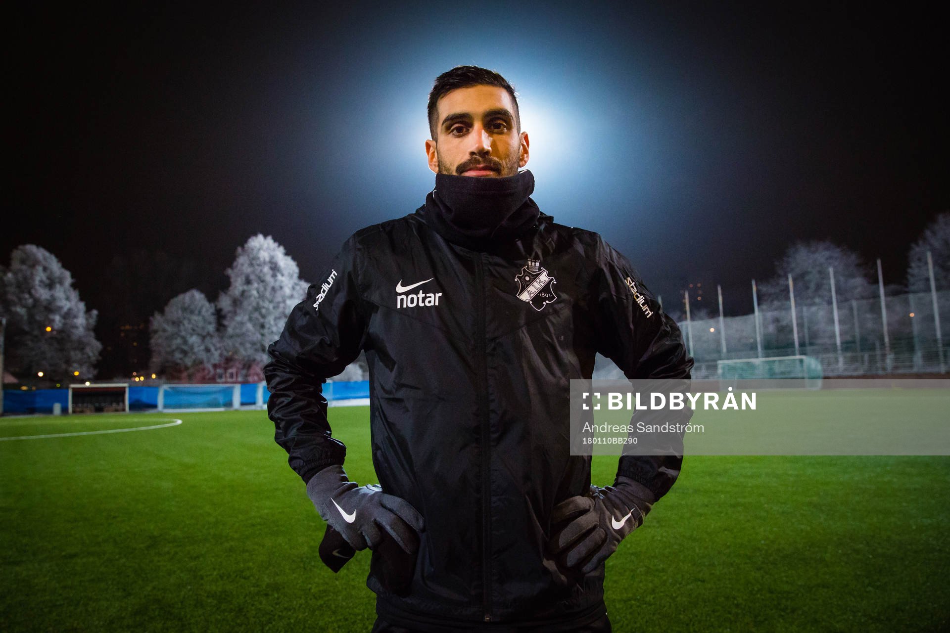 AIK:s Stefan Silva poserar för ett porträtt efter en fotbollsträning med AIK den 10 Januari 2018 i Stockholm. 