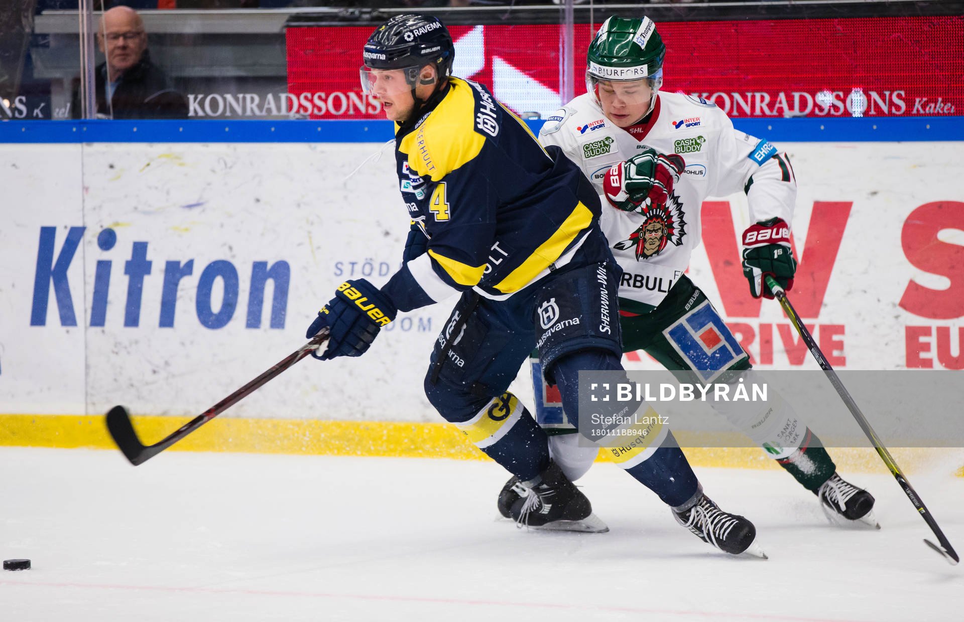 s Max Wärn mot Frölundas Filip Westerlund