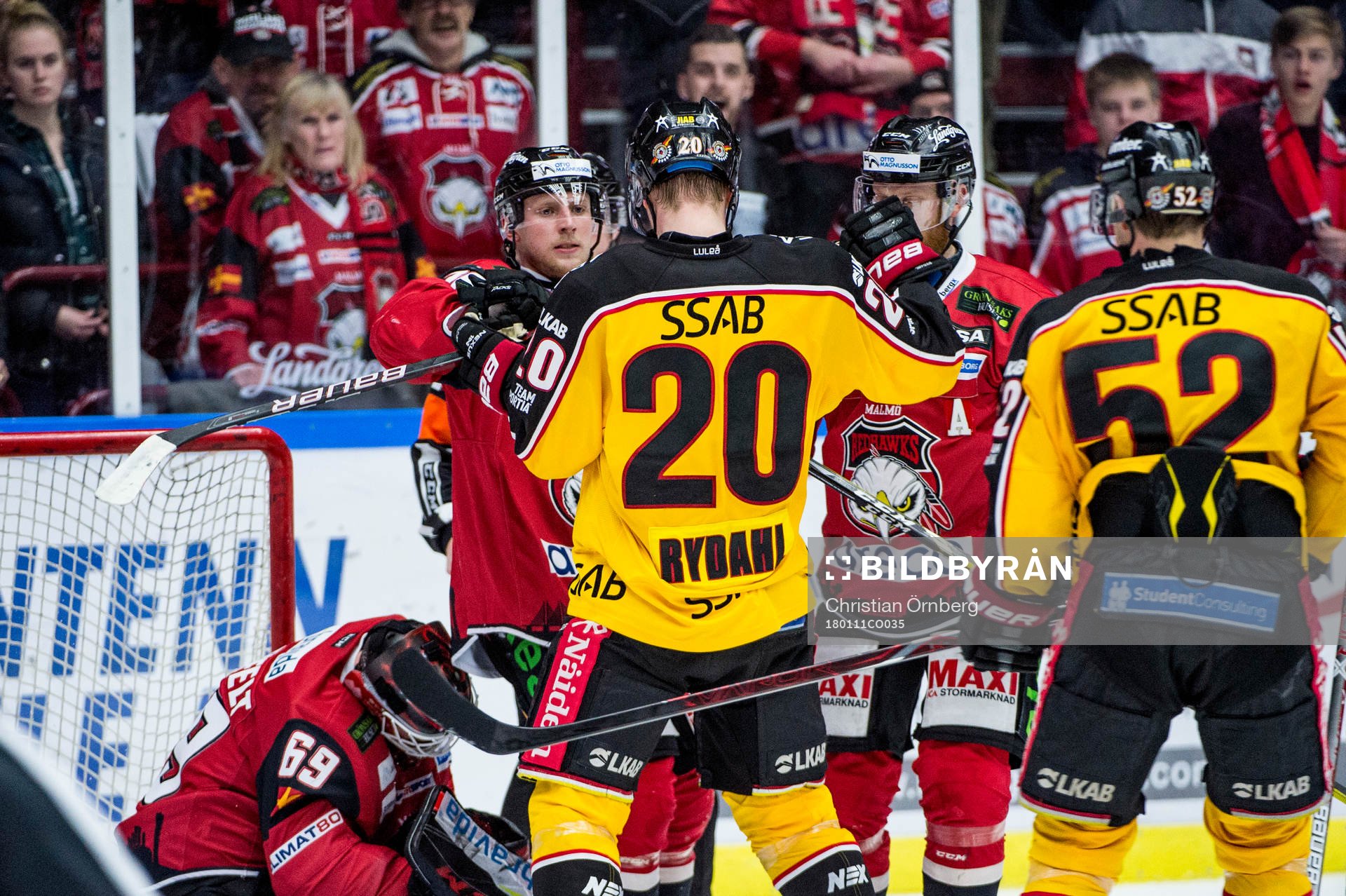 Malmö Redhawks Axel Wemmenborn i bråk med Luleås Gustav