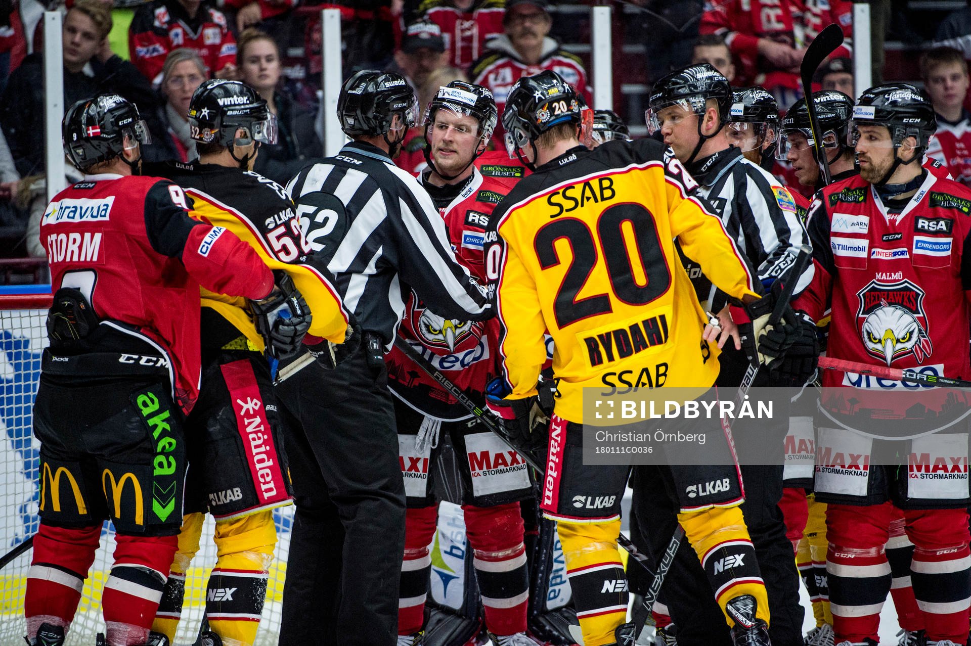 Stökigt mellan Luleås och Malmö Redhawks spelare