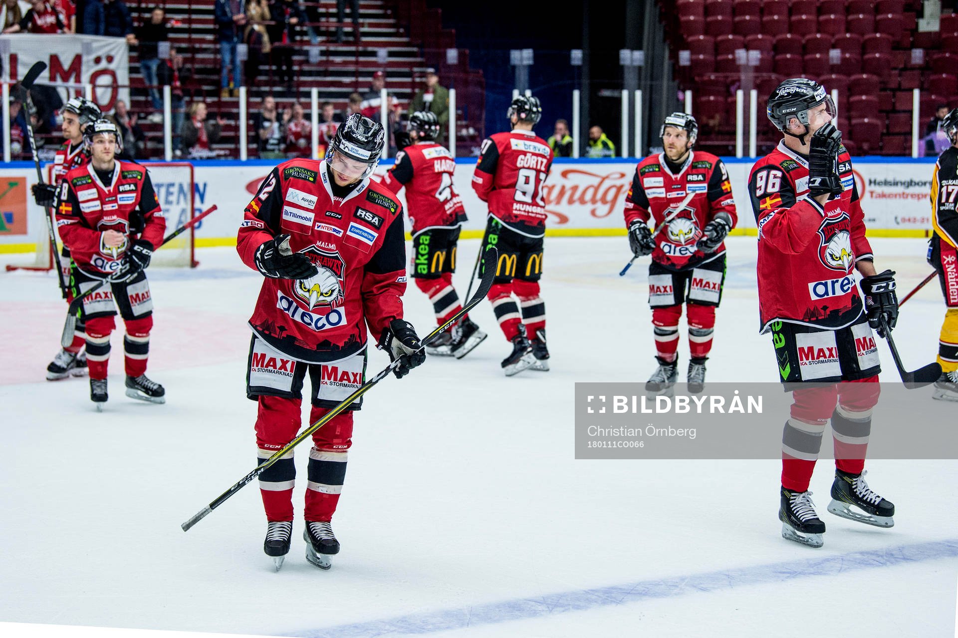 Malmö Redhawks spelare deppar