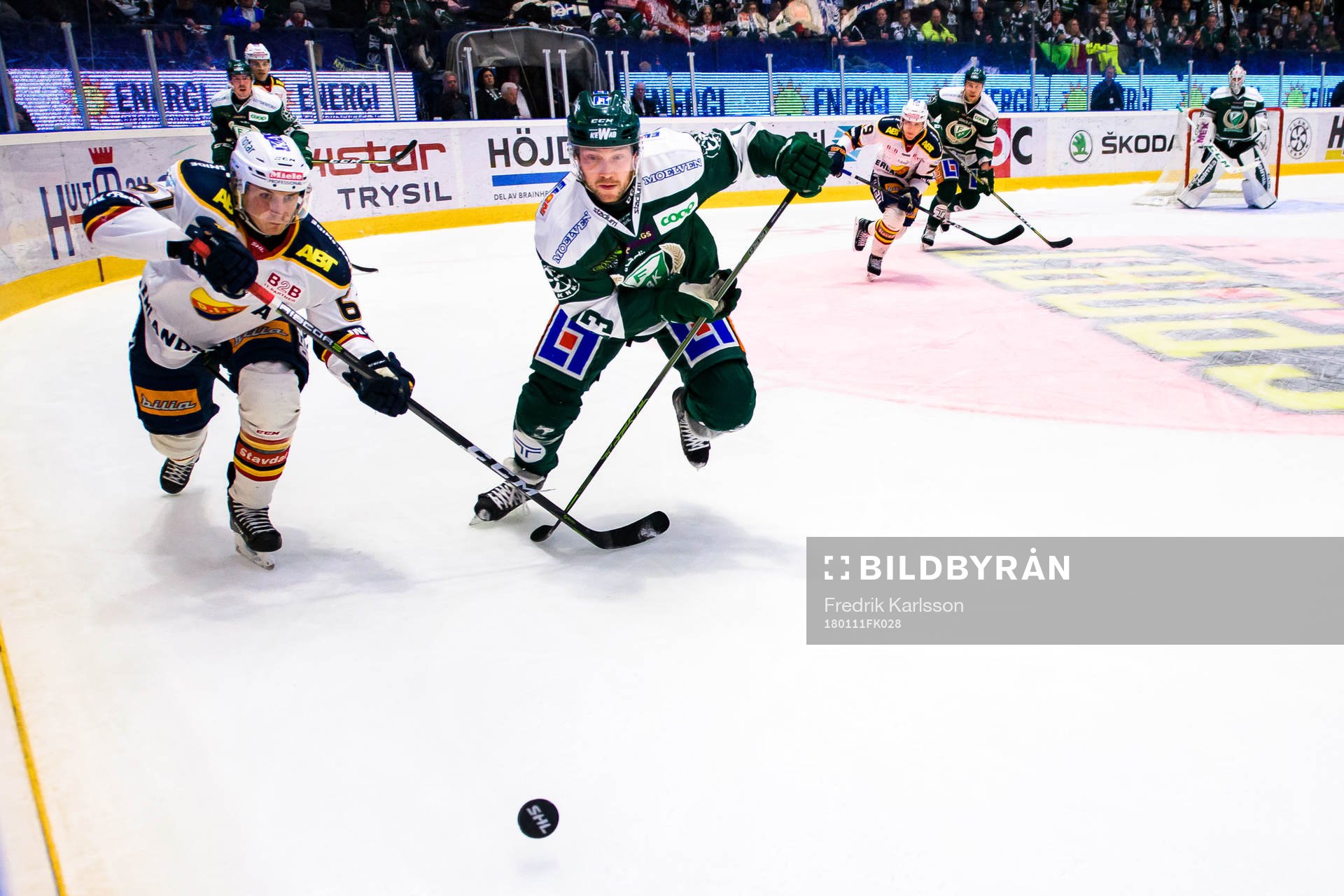 Djurgårdens Markus Ljungh och Färjestads Linus Persson