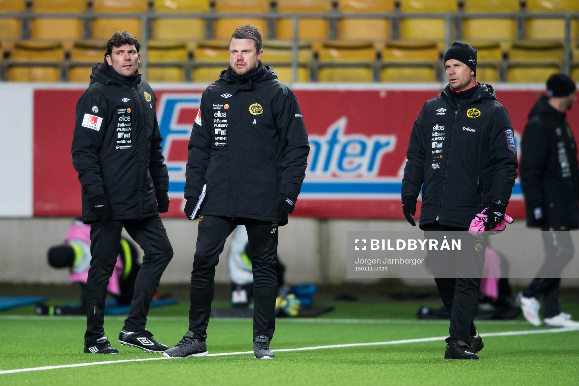 Elfsborgs tränare Miguel Beas, manager Jimmy Thelin och