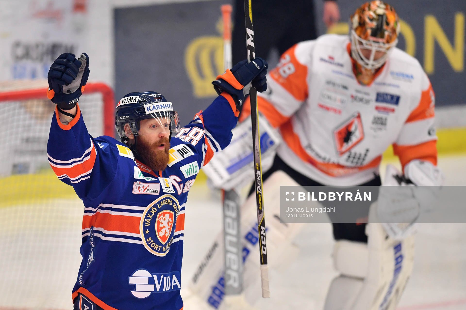 Växjös Liam Reddox jublar