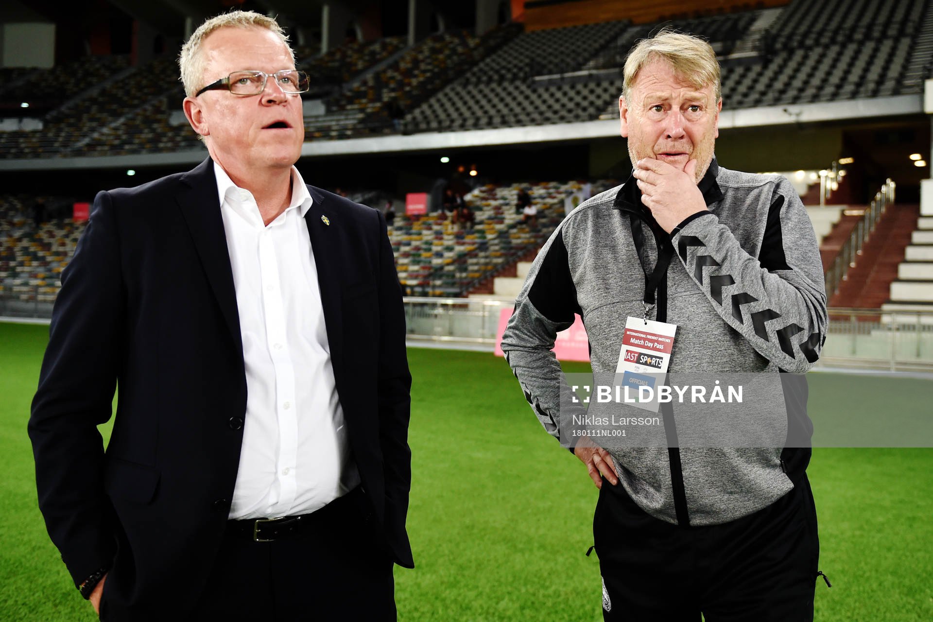 Sveriges förbundskapten Janne Andersson och Danmarks