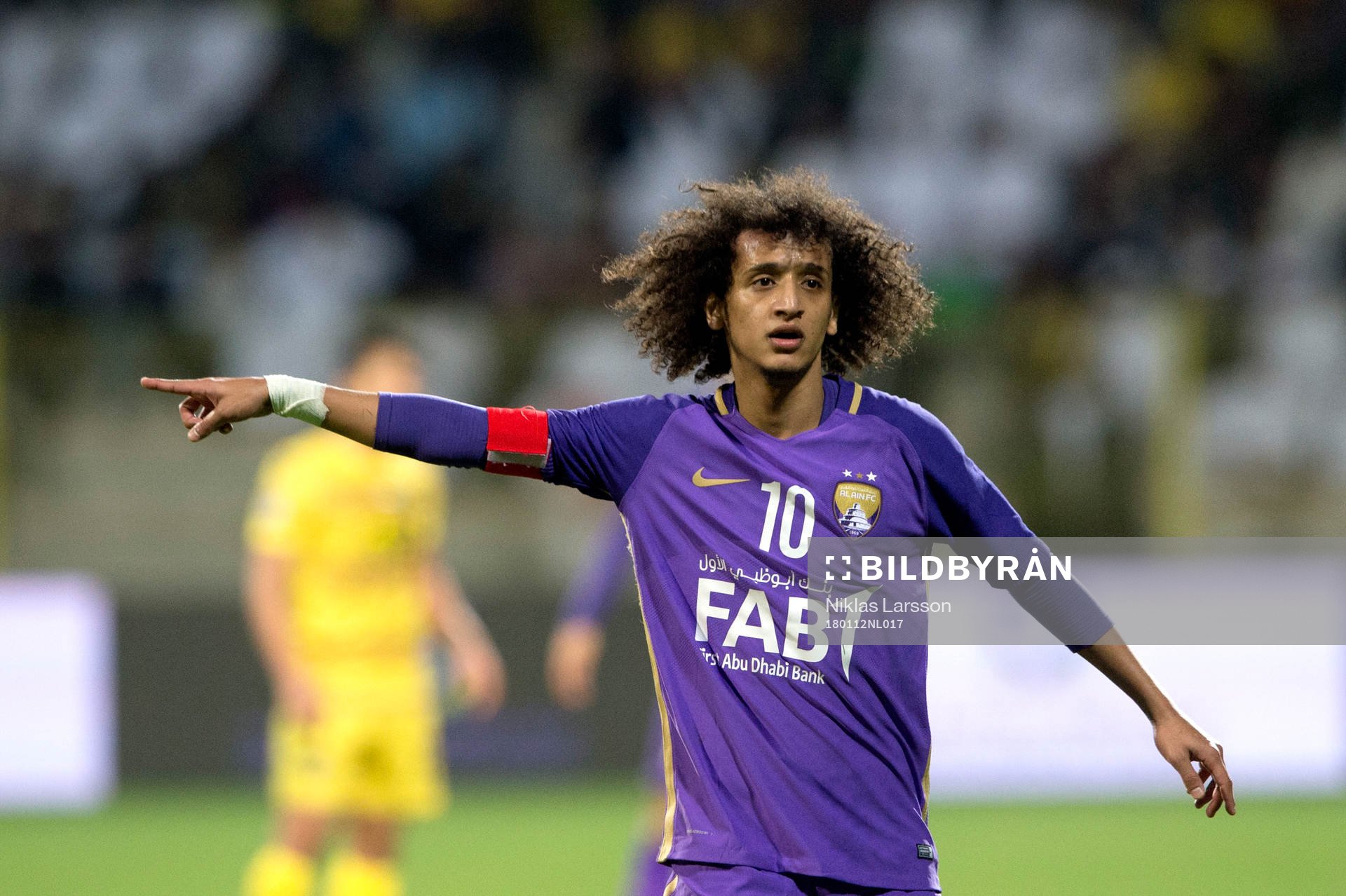 Al Ains Omar Abdulrahman under matchen mellan Al Wasl och Al Ain den 12 januari 2018 i Dubai.