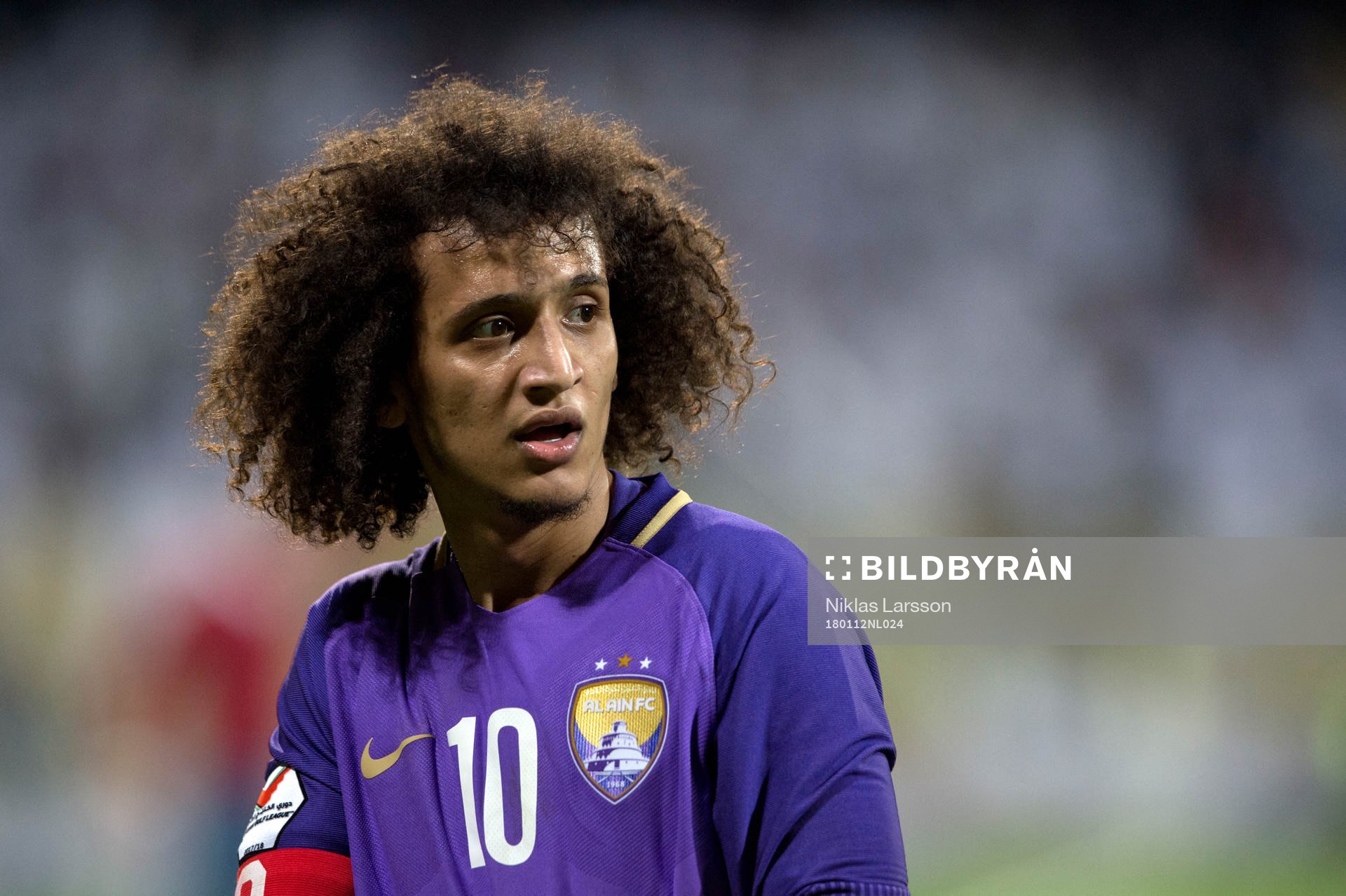 Al Ains Omar Abdulrahman under matchen mellan Al Wasl och Al Ain den 12 januari 2018 i Dubai.