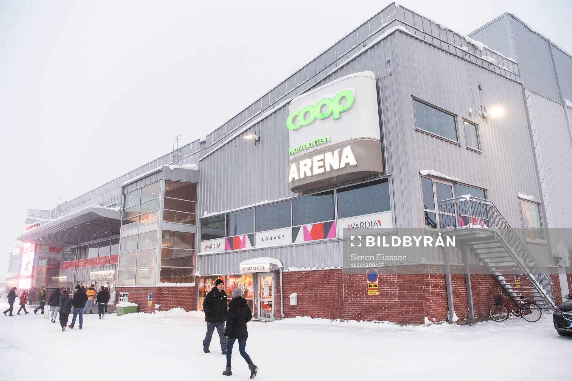 Coop Norrbotten arena exteriör före ishockeymatchen i SHL