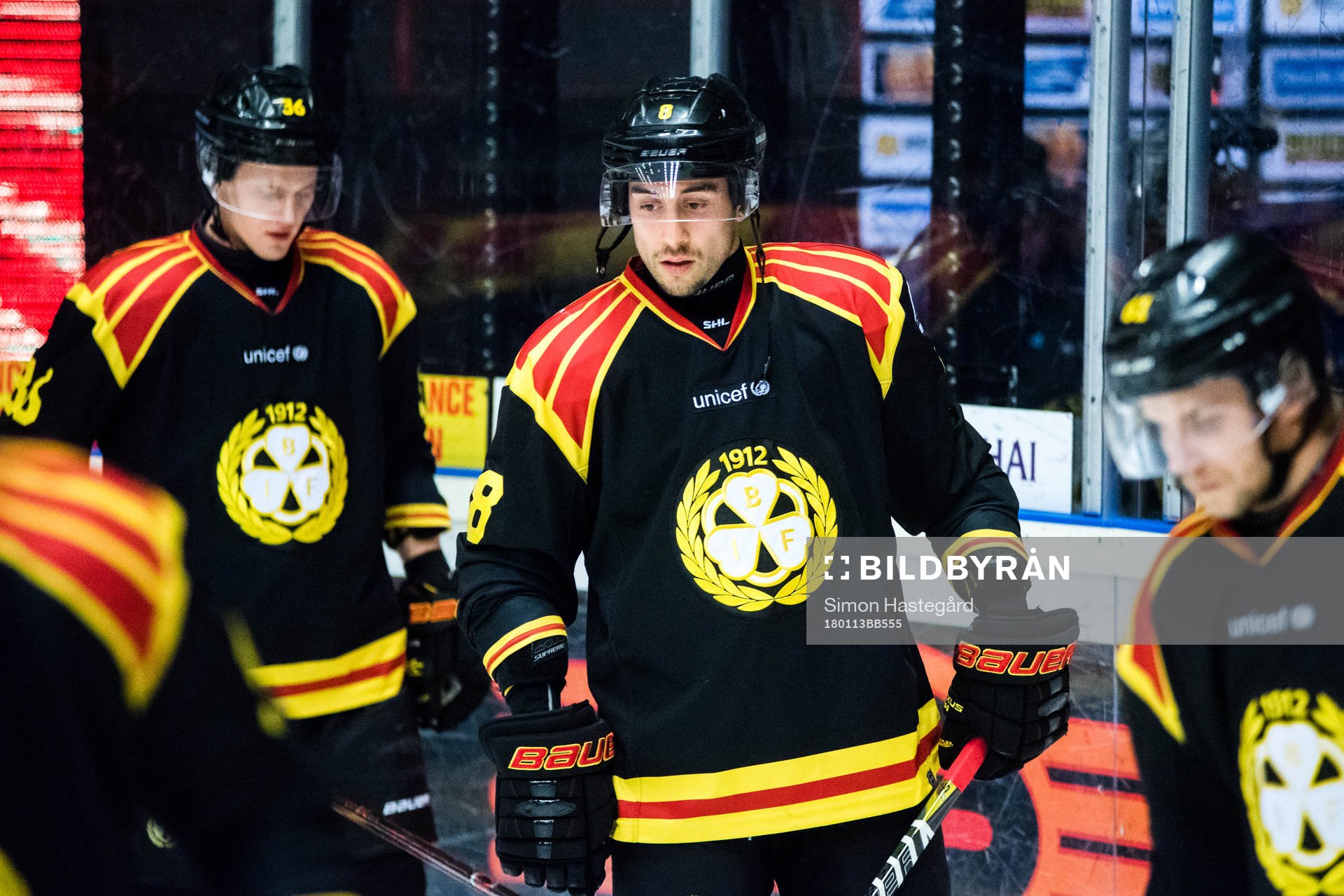 Brynäs Aaron Palushaj före ishockeymatchen i SHL mellan