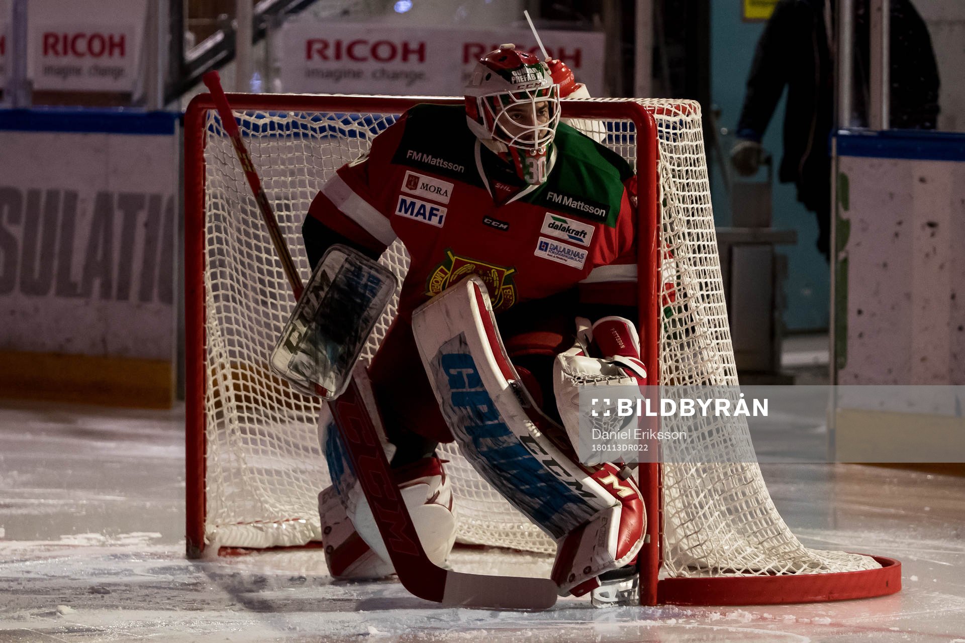 Moras målvakt Mattias Pettersson  i ishockeymatchen i SHL
