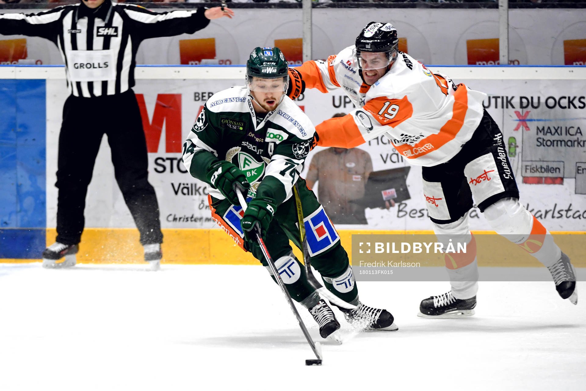 Färjestads Rasmus Asplund och Karlskronas Kristoffer Söder