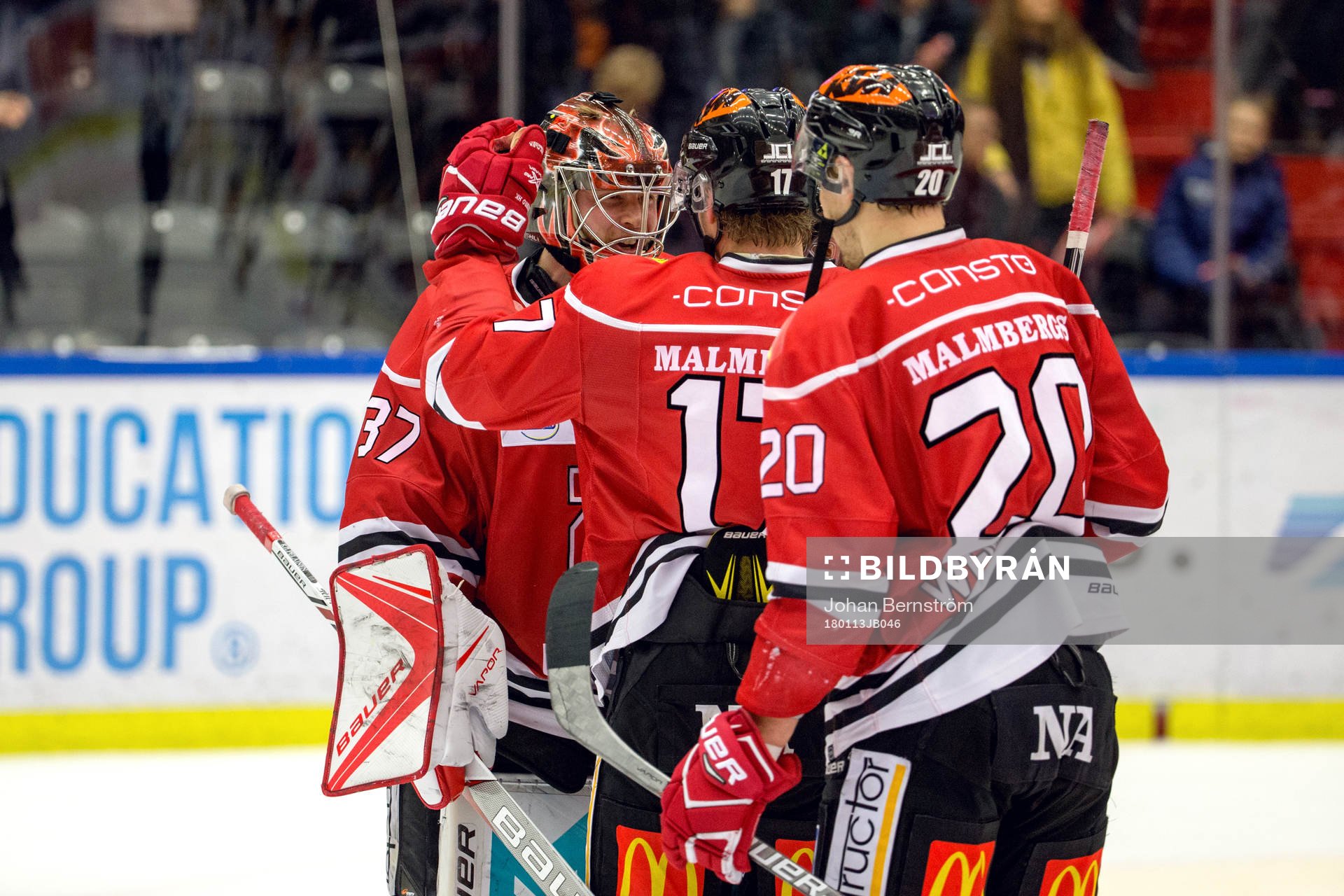 Örebros målvakt Eero Kilpeläinen, Daniel Viksten och