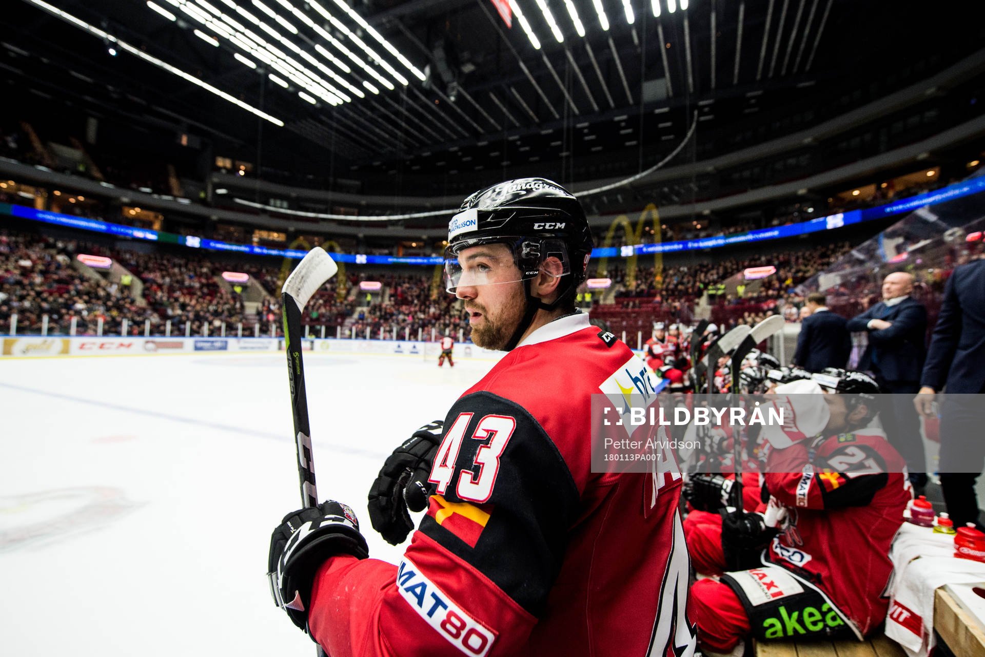 Malmö Redhawks Nichlas Hardt i båset