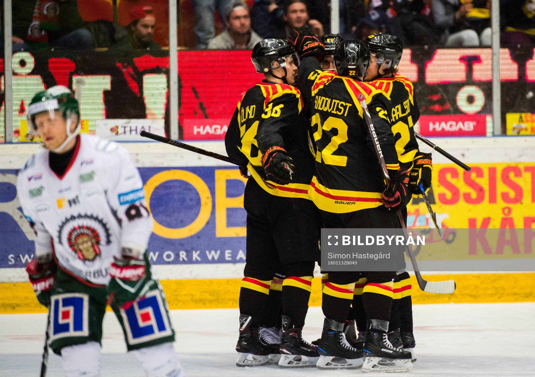 Brynäs spelare jublar