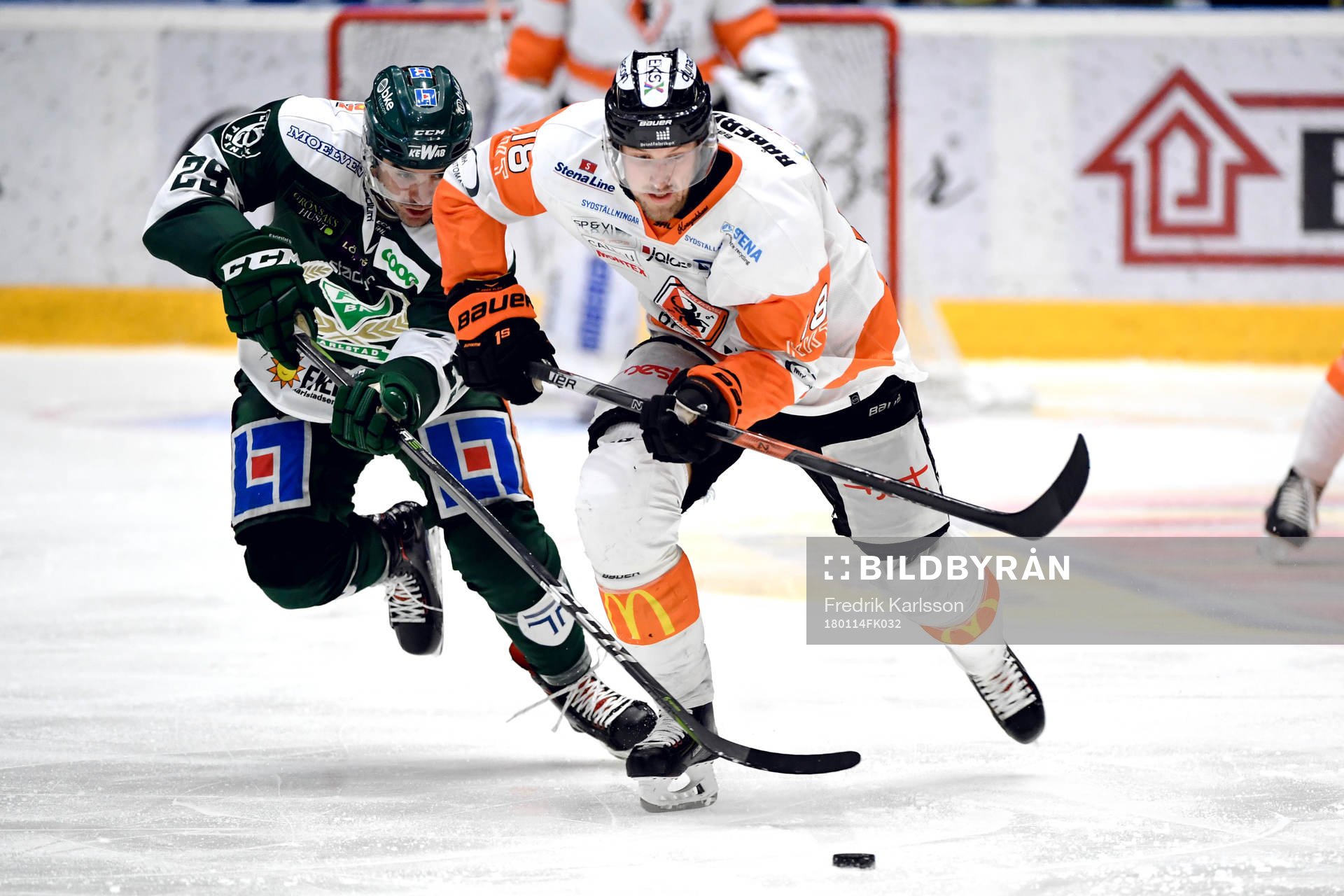 Färjestads Martin Johansson och Karlskronas Emil Larsson