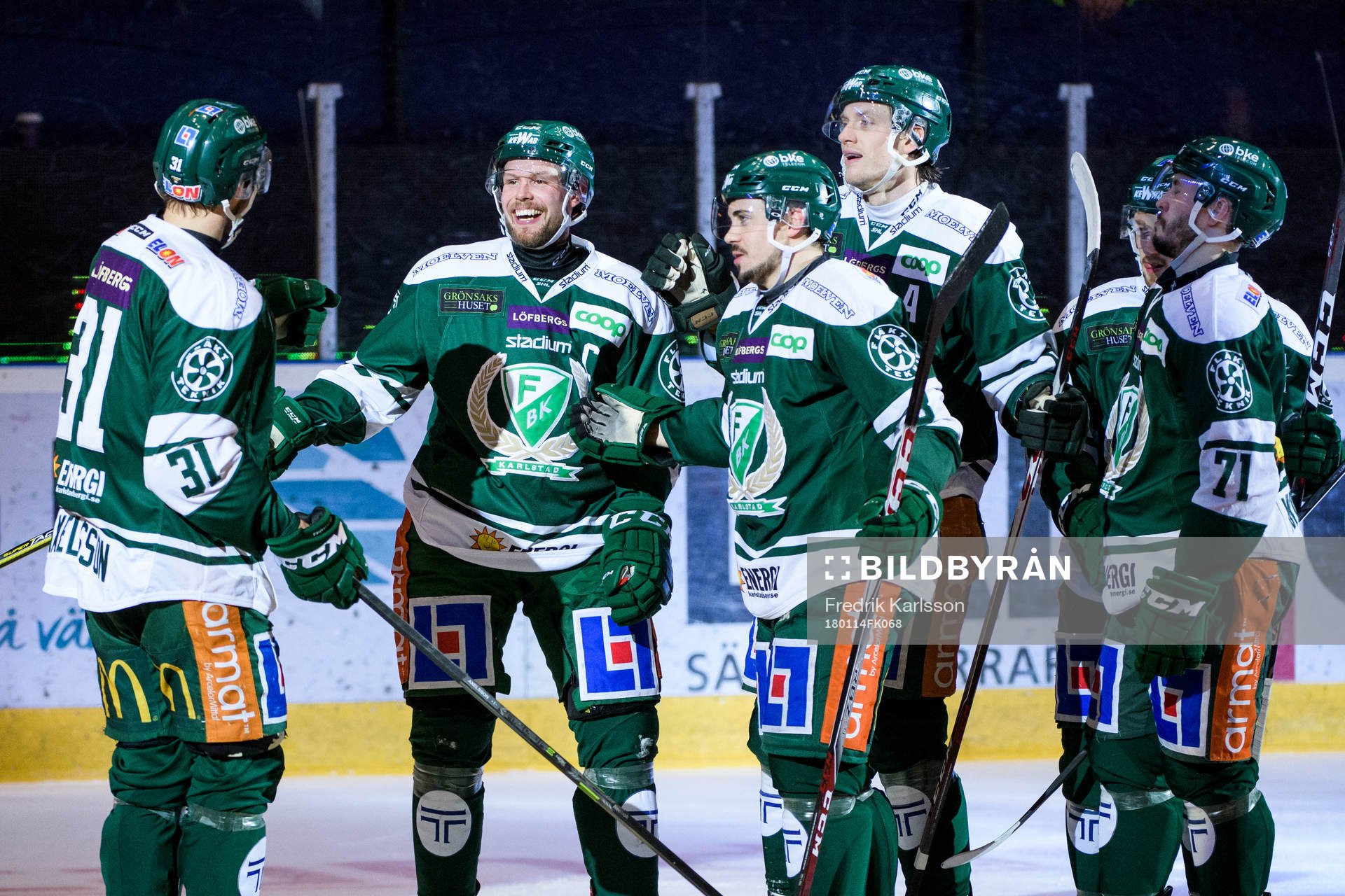 Färjestads Dick Axelsson, Alexander Johansson, Jens