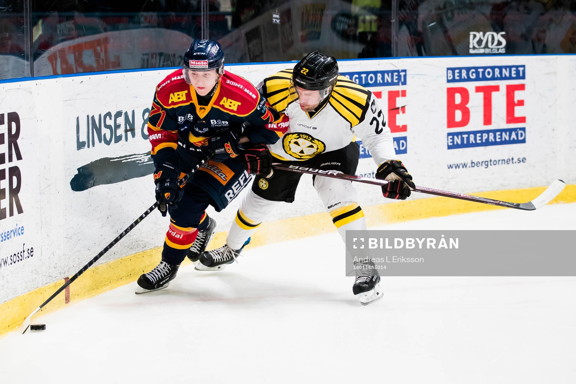 Djurgårdens Jonathan Davidsson och Brynäs Jörgen