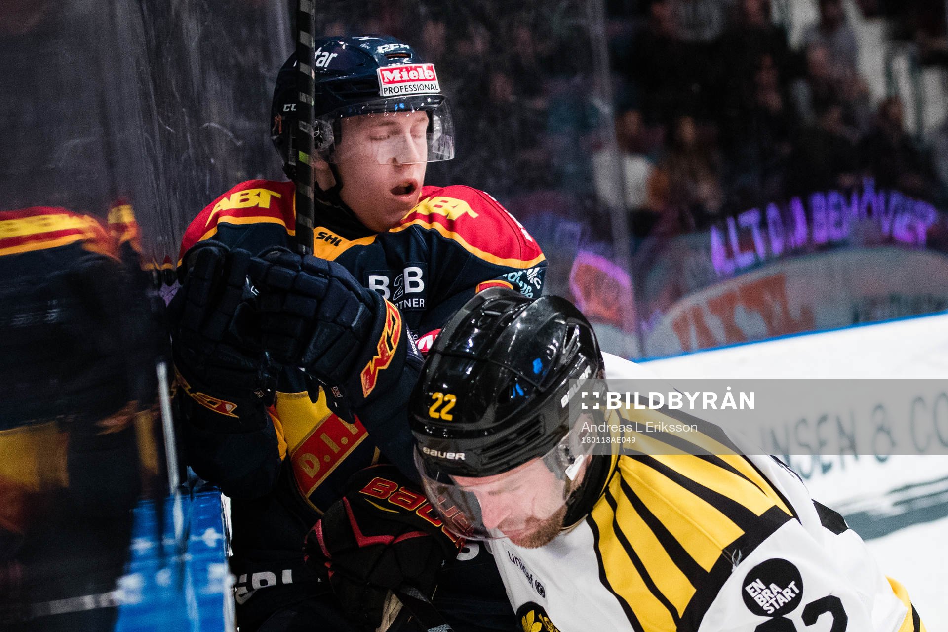Djurgårdens Jonathan Davidsson och Brynäs Jörgen