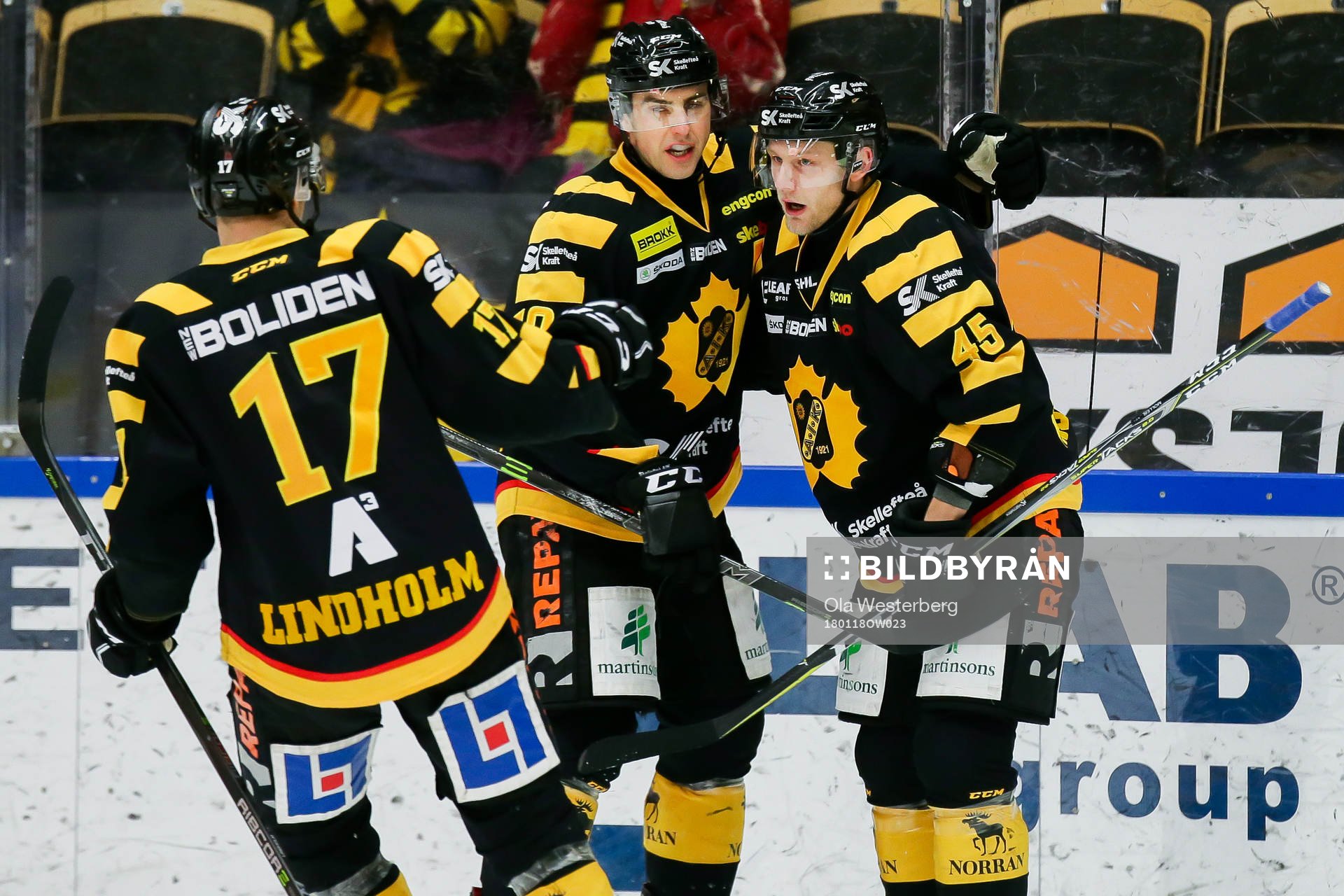 Skellefteås Pär Lindholm, Niclas Ekberg och Oscar Möller