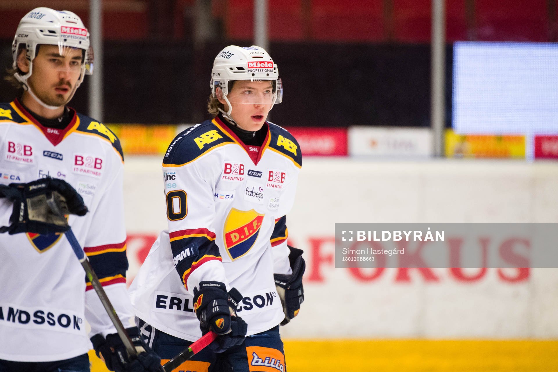 Djurgårdens Marcus Davidsson före ishockeymatchen i SHL